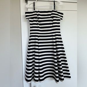 Chelsea28 Striped Off-the-Shoulder Dress